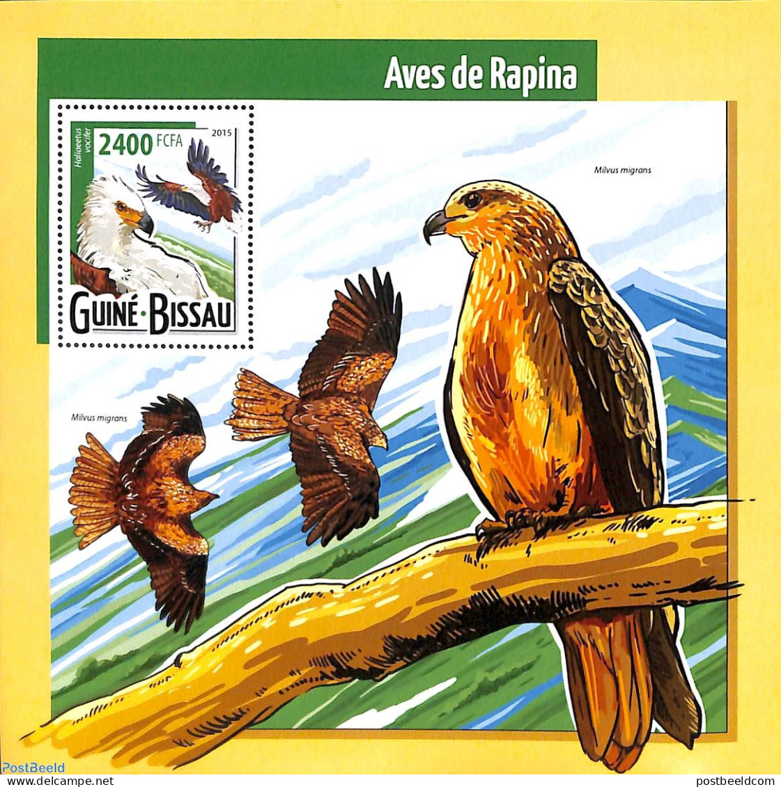 Guinea Bissau 2015 Birds Of Prey S/s, Mint NH, Nature - Birds - Birds Of Prey - Guinea-Bissau