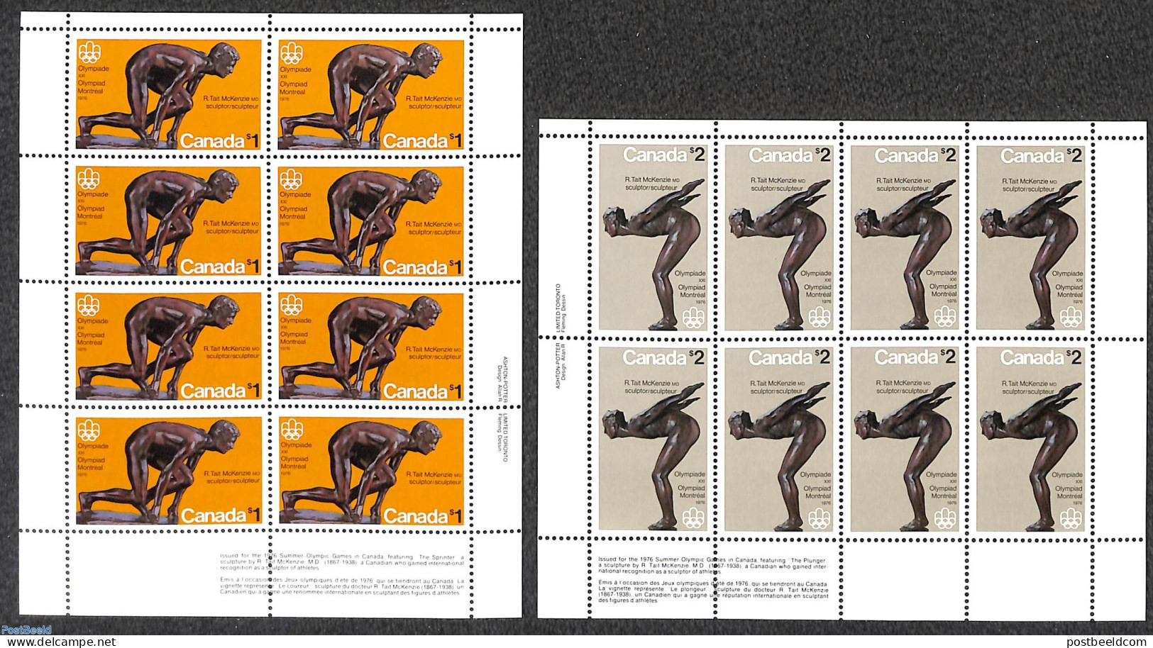 Canada 1975 Olympic Games 2 M/s, Mint NH, Sport - Olympic Games - Swimming - Unused Stamps
