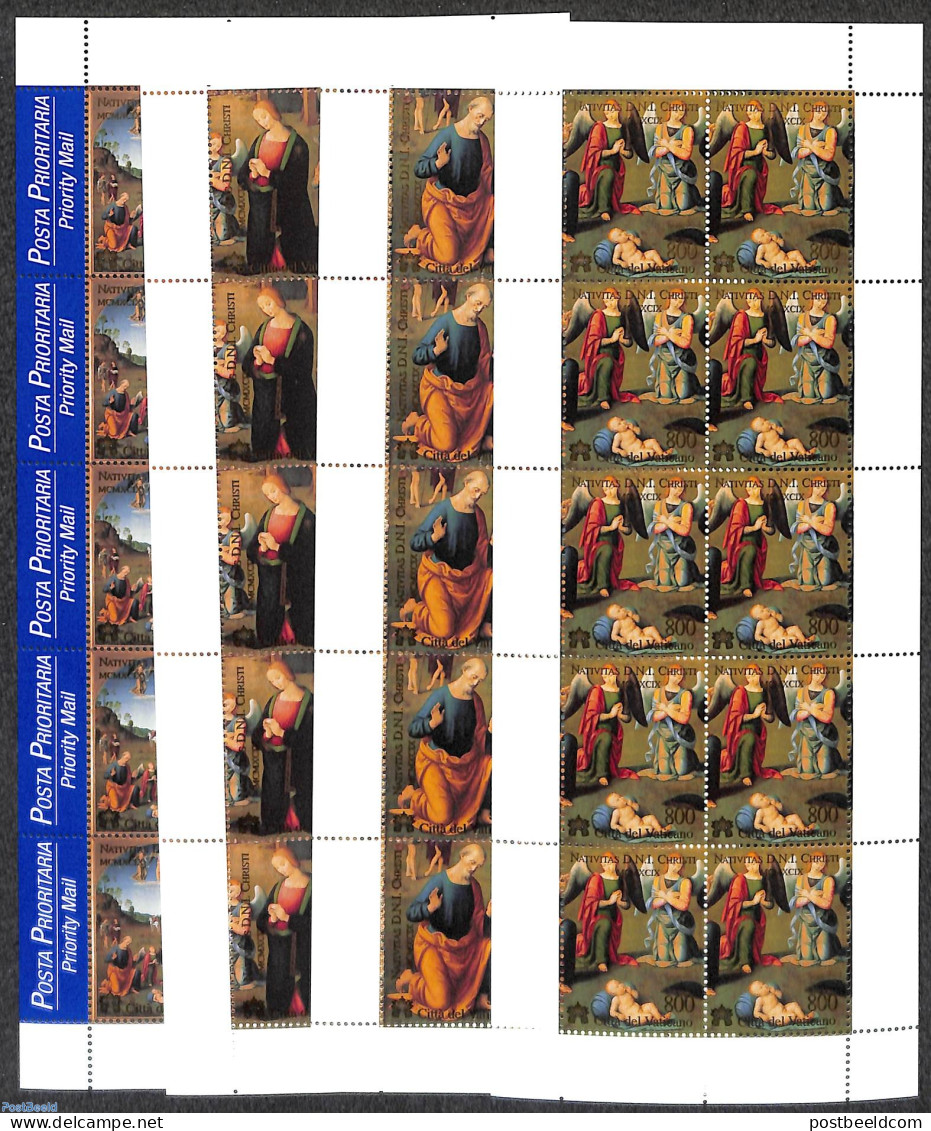 Vatican 1999 Paintings 4 M/s (=10 Sets), Mint NH, Art - Paintings - Neufs