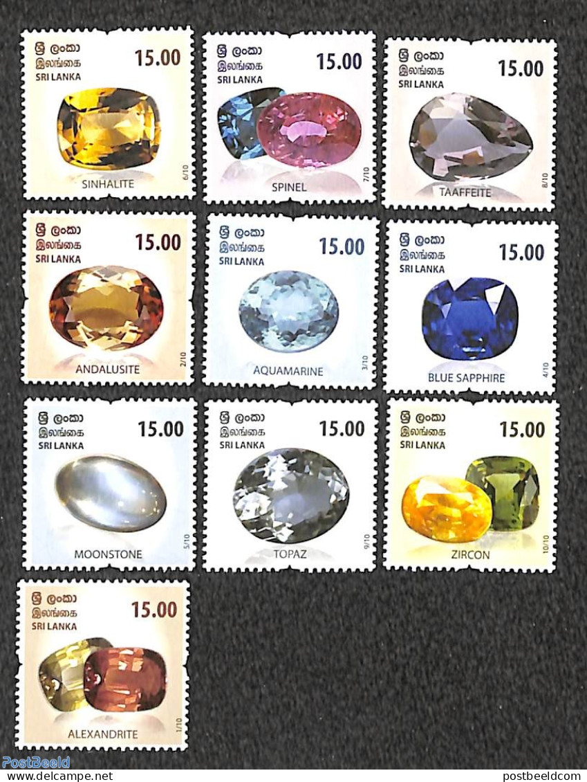 Sri Lanka (Ceylon) 2021 Gemstones 10v, Mint NH, History - Geology - Sri Lanka (Ceylon) (1948-...)