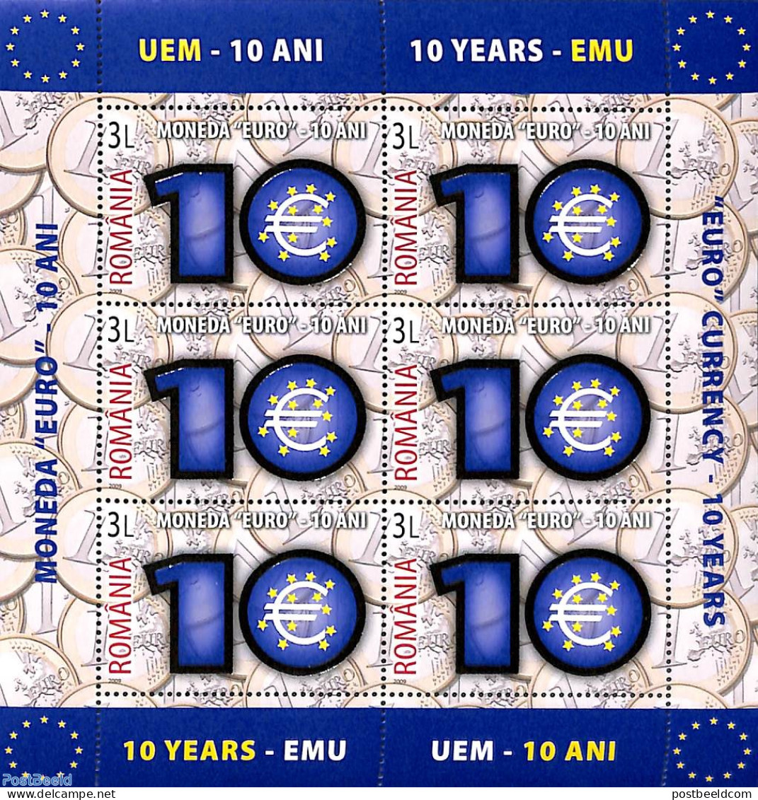 Romania 2009 10 Years Euro M/s, Mint NH, History - Various - Europa Hang-on Issues - Money On Stamps - Nuovi