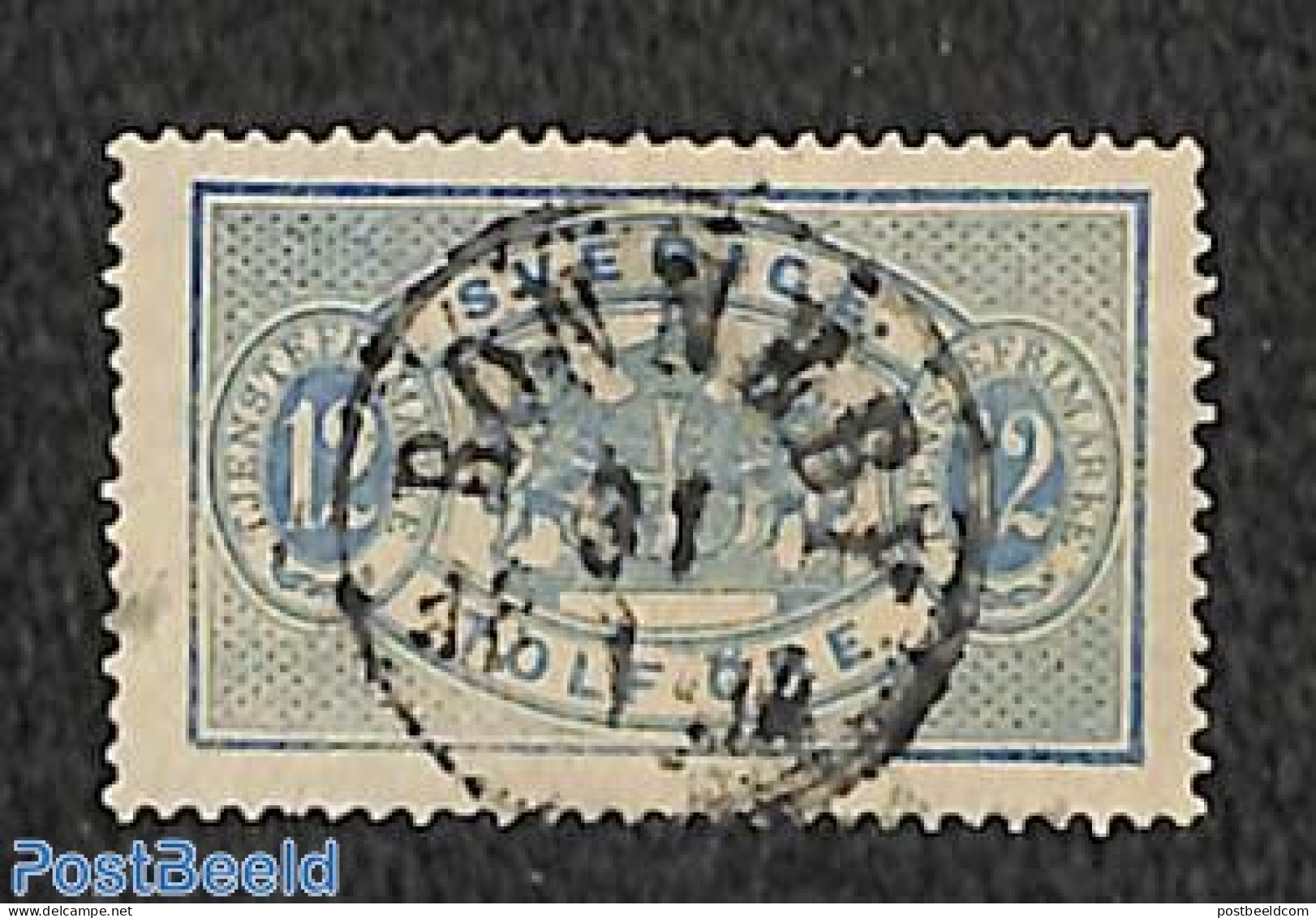 Sweden 1881 12o, On Service, Perf. 13, Used, BONNEBY, Used Stamps - Sonstige & Ohne Zuordnung