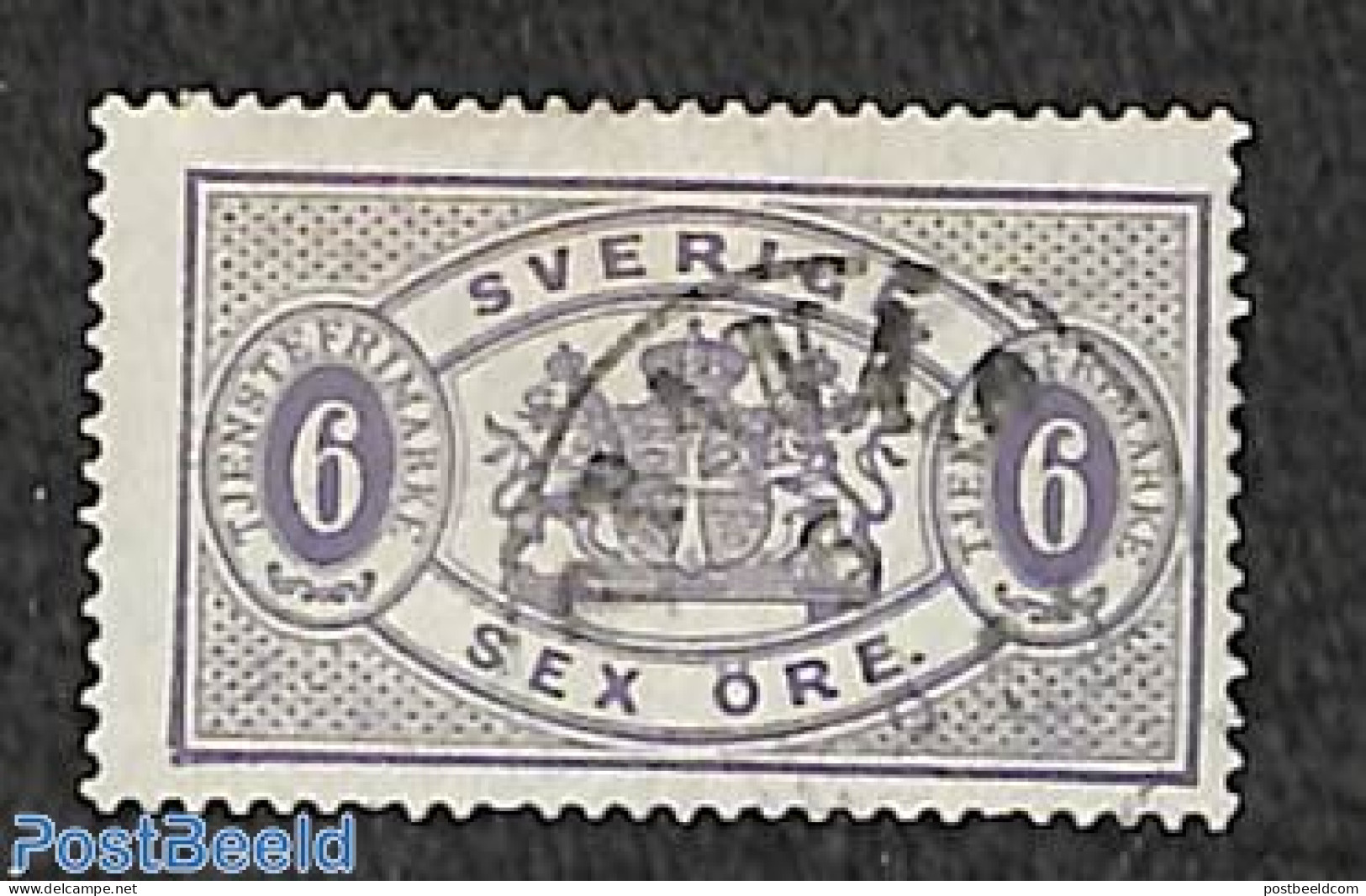 Sweden 1881 6o, On Service, Perf. 13, Violet, Used, Used Stamps - Autres & Non Classés