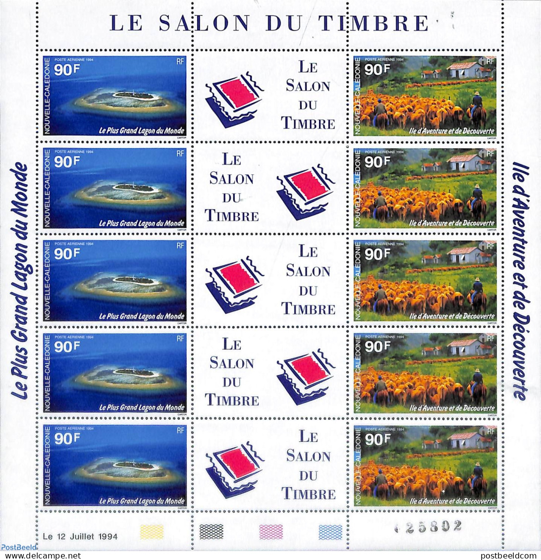 New Caledonia 1994 Salon Du Timbre M/s, Mint NH, Nature - Various - Cattle - Lighthouses & Safety At Sea - Unused Stamps