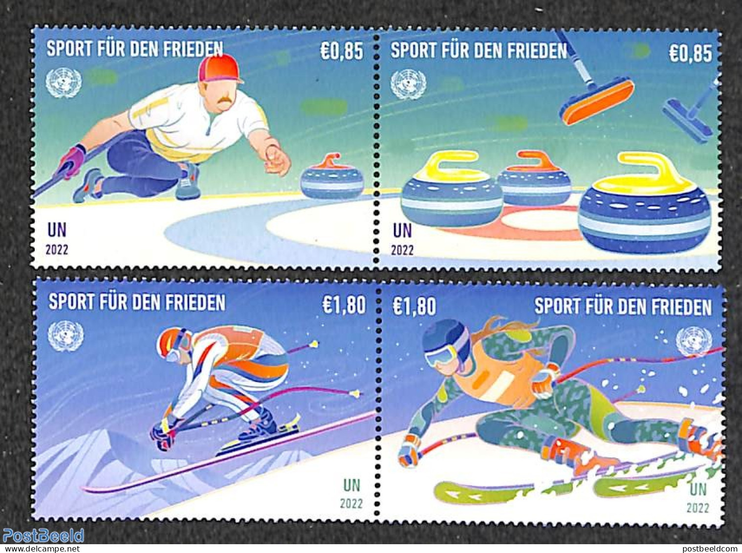 United Nations, Vienna 2022 Sport For Peace 4v (2x[:]), Mint NH, Sport - Skiing - Sport (other And Mixed) - Ski
