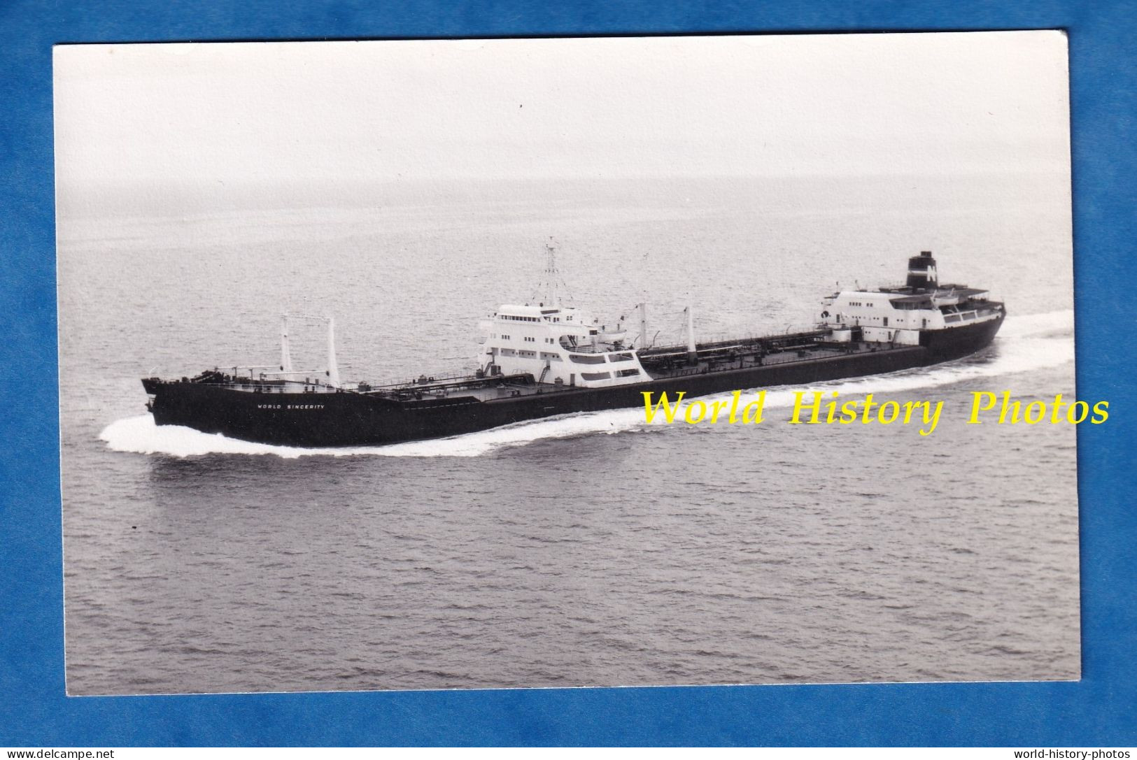 Photo Ancienne - Bateau WORLD SINCERITY - Cargo Tanker  - Années 1970 - Boat Marchandises Ship Vessel ? - Boats