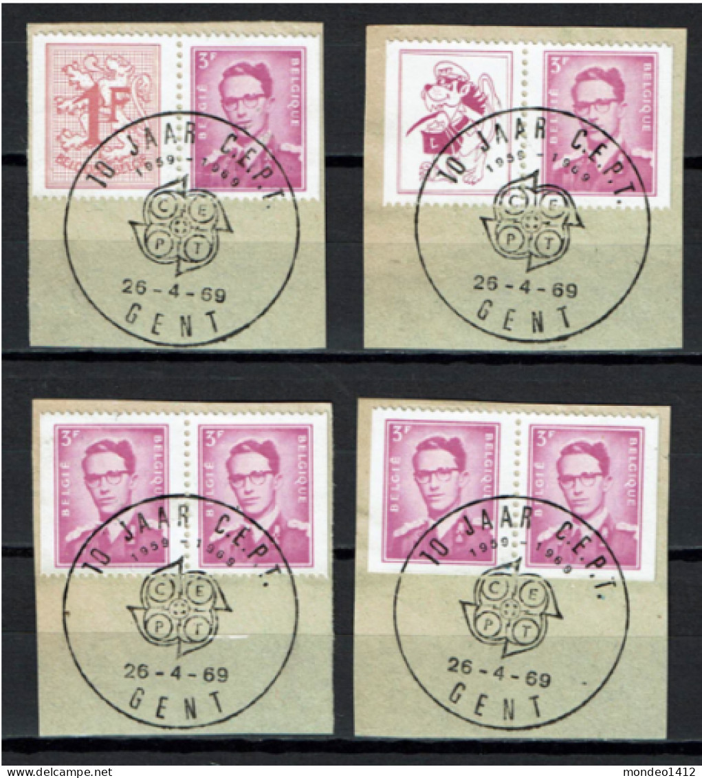België OBP 1485d, 1485j, 1485f, 1485g Uit Postzegelboekje B1 En B2 - Usati
