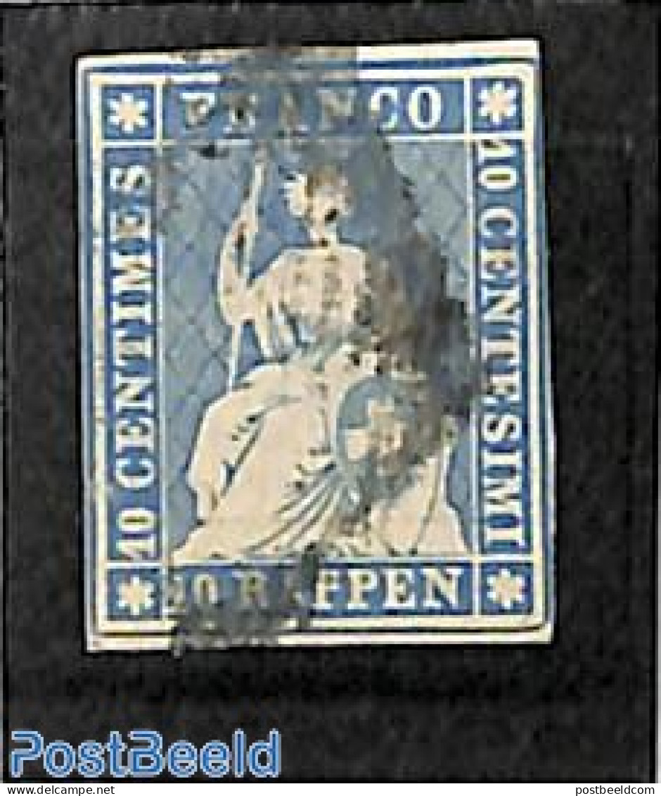 Switzerland 1854 10Rp, Munich Print, Used, Used Stamps - Used Stamps