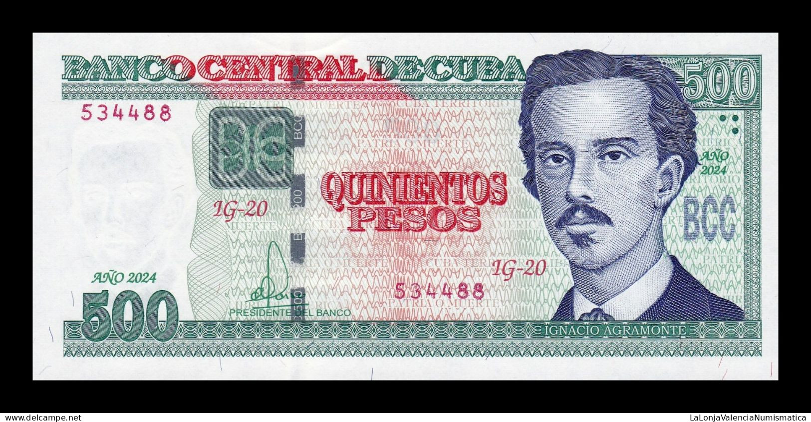 Cuba 500 Pesos Ignacio Agramonte 2024 Pick 131f Sc Unc - Kuba