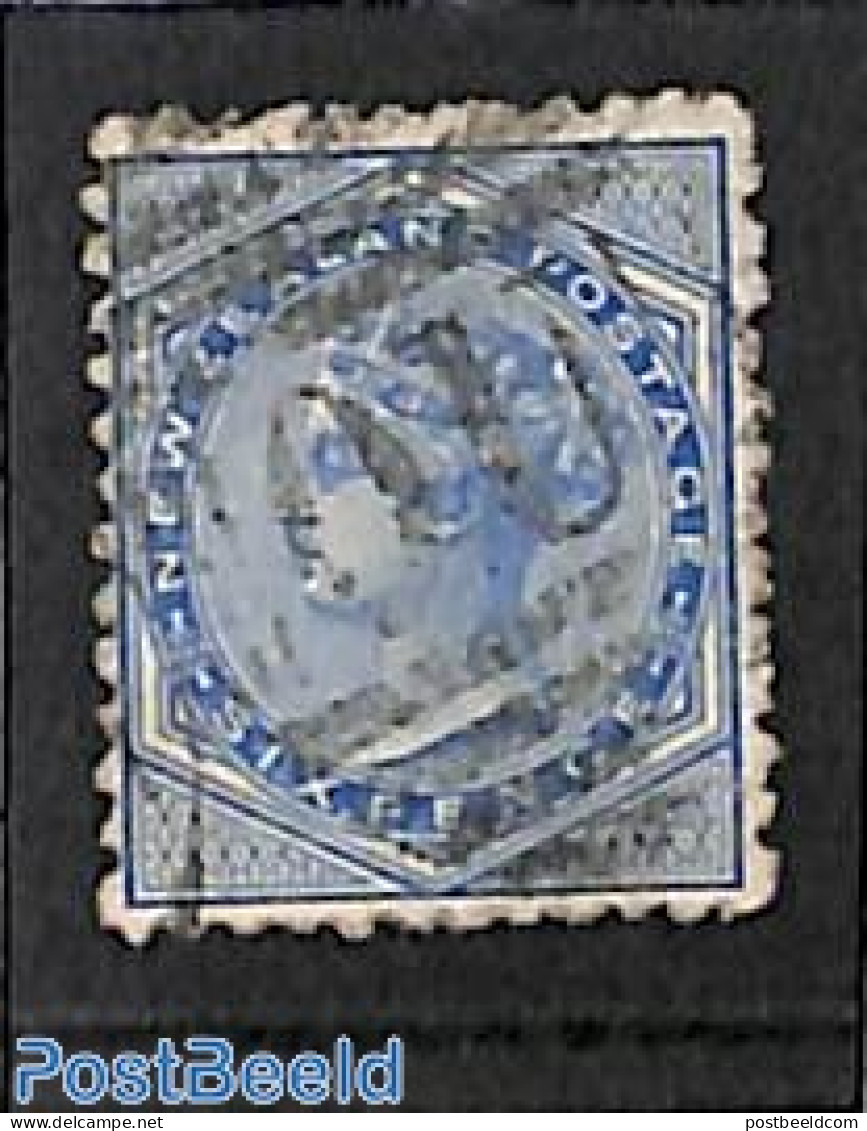 New Zealand 1878 6d, Perf. 12:11.5, Used, Used Stamps - Gebruikt
