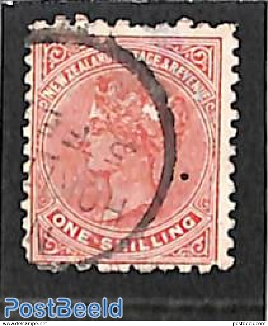 New Zealand 1882 1sh, Perf. 10:11. Used, Used Stamps - Oblitérés