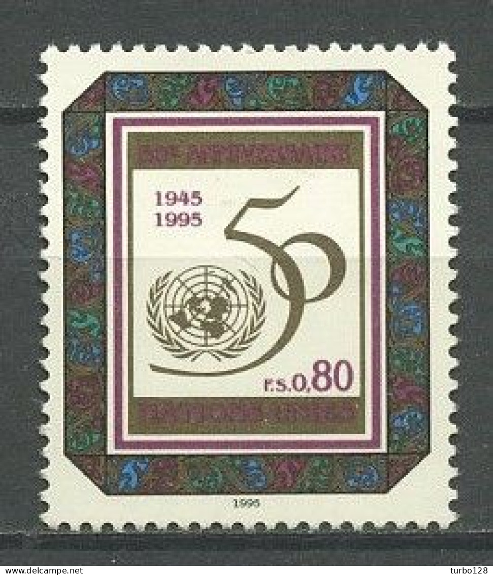 N.U. GENEVE 1995 N° 281 ** Neuf MNH  Superbe C 1.60 € Nombre 50 Emblème De L'O.N.U. - Ungebraucht