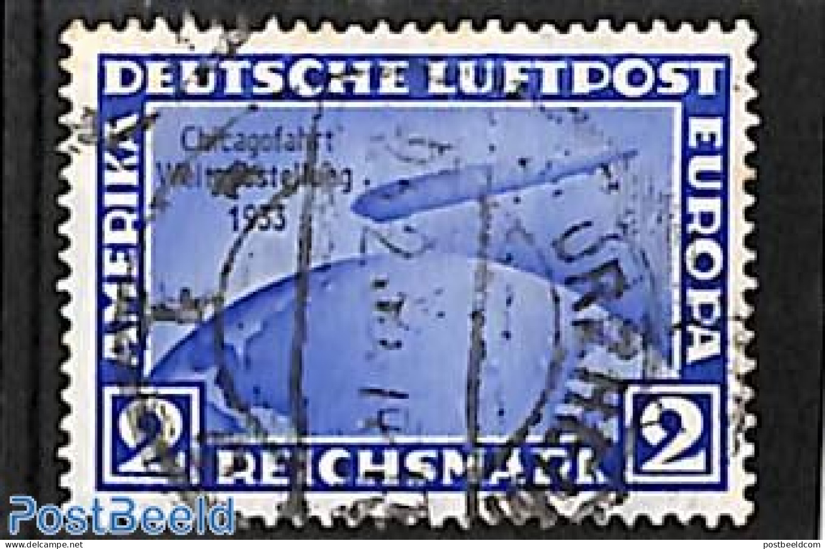 Germany, Empire 1933 2M Chicagofahrt, Used, Used Stamps, Transport - Zeppelins - Gebruikt
