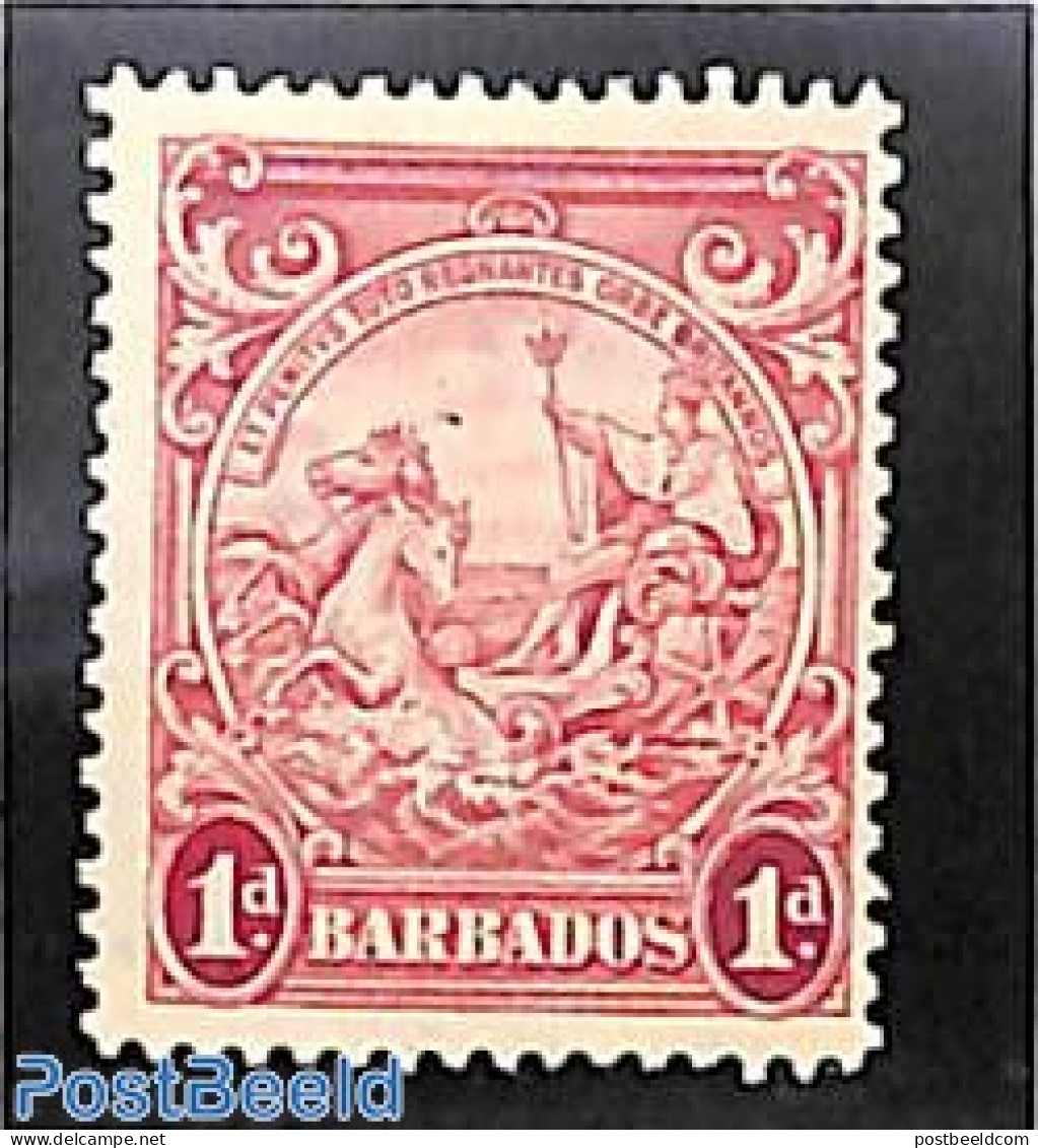 Barbados 1938 1d, Without Postage & Revenue, Stamp Out Of Set, Unused (hinged) - Barbades (1966-...)