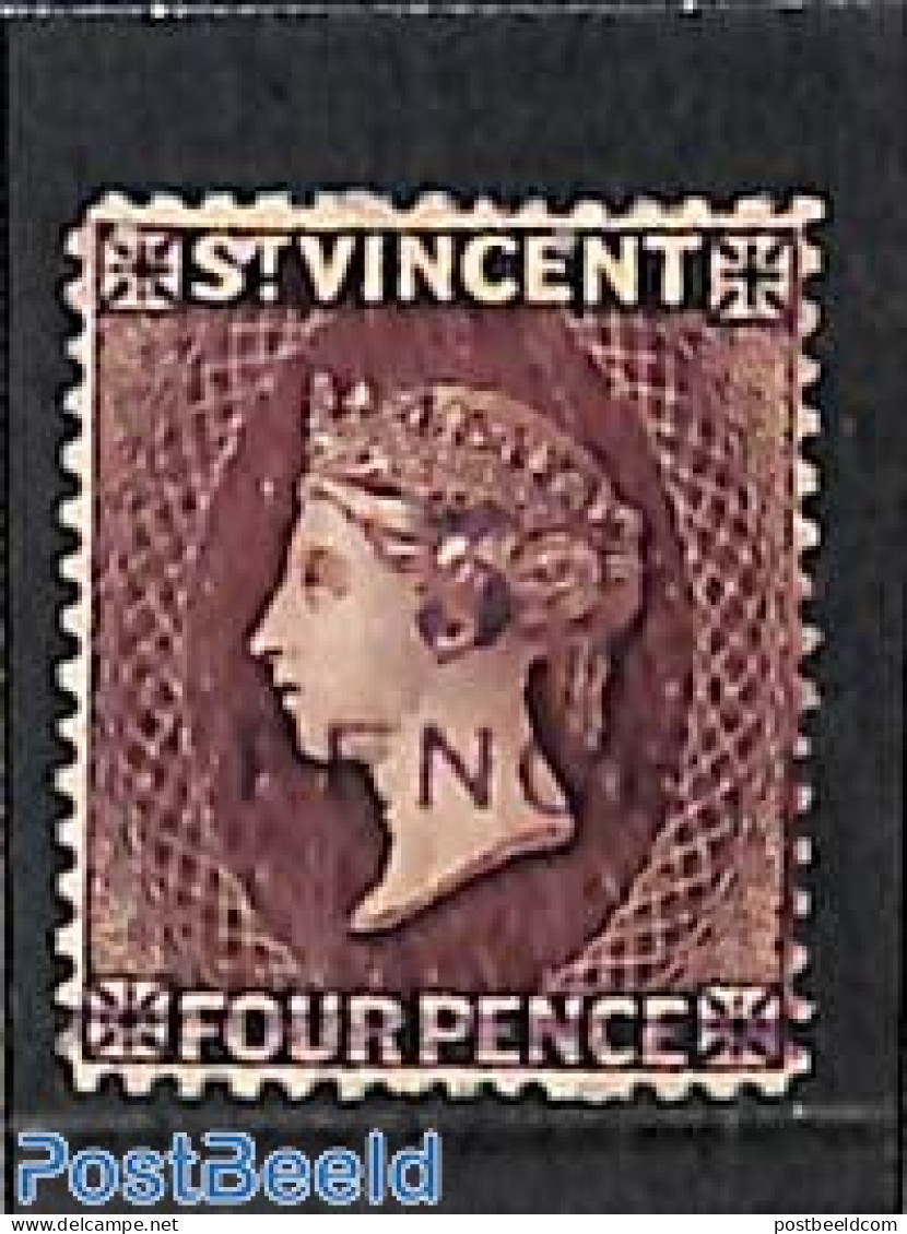 Saint Vincent 1890 5 PENCE On 4d, Stamp Out Of Set, Unused (hinged) - St.Vincent (1979-...)