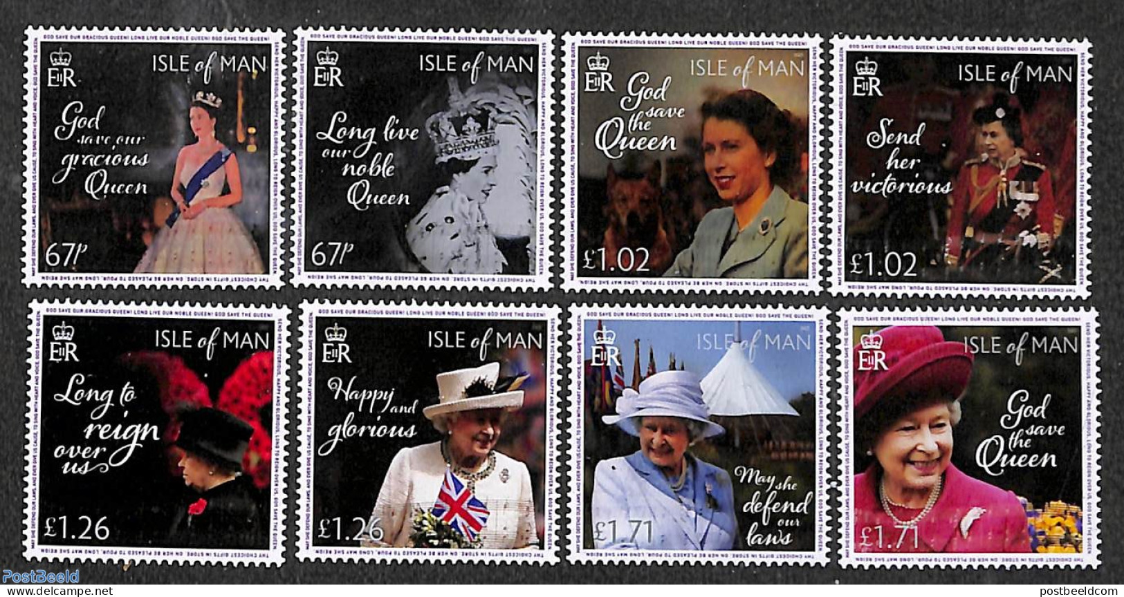 Isle Of Man 2022 Queen Elizabeth II, Platinum Jubilee 8v, Mint NH - Isla De Man