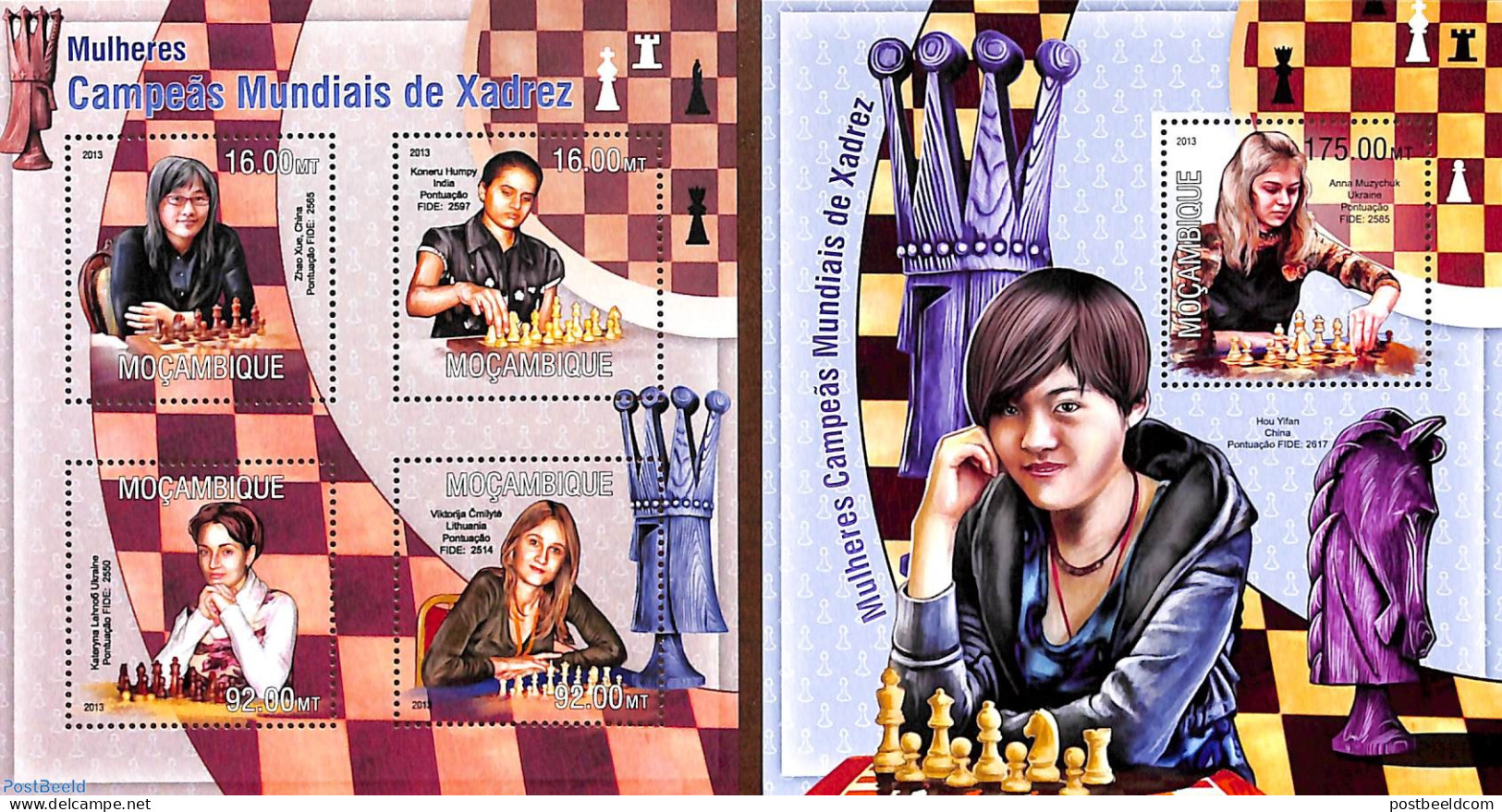 Mozambique 2013 Female Chess Champions 2 S/s, Mint NH, Sport - Chess - Schach