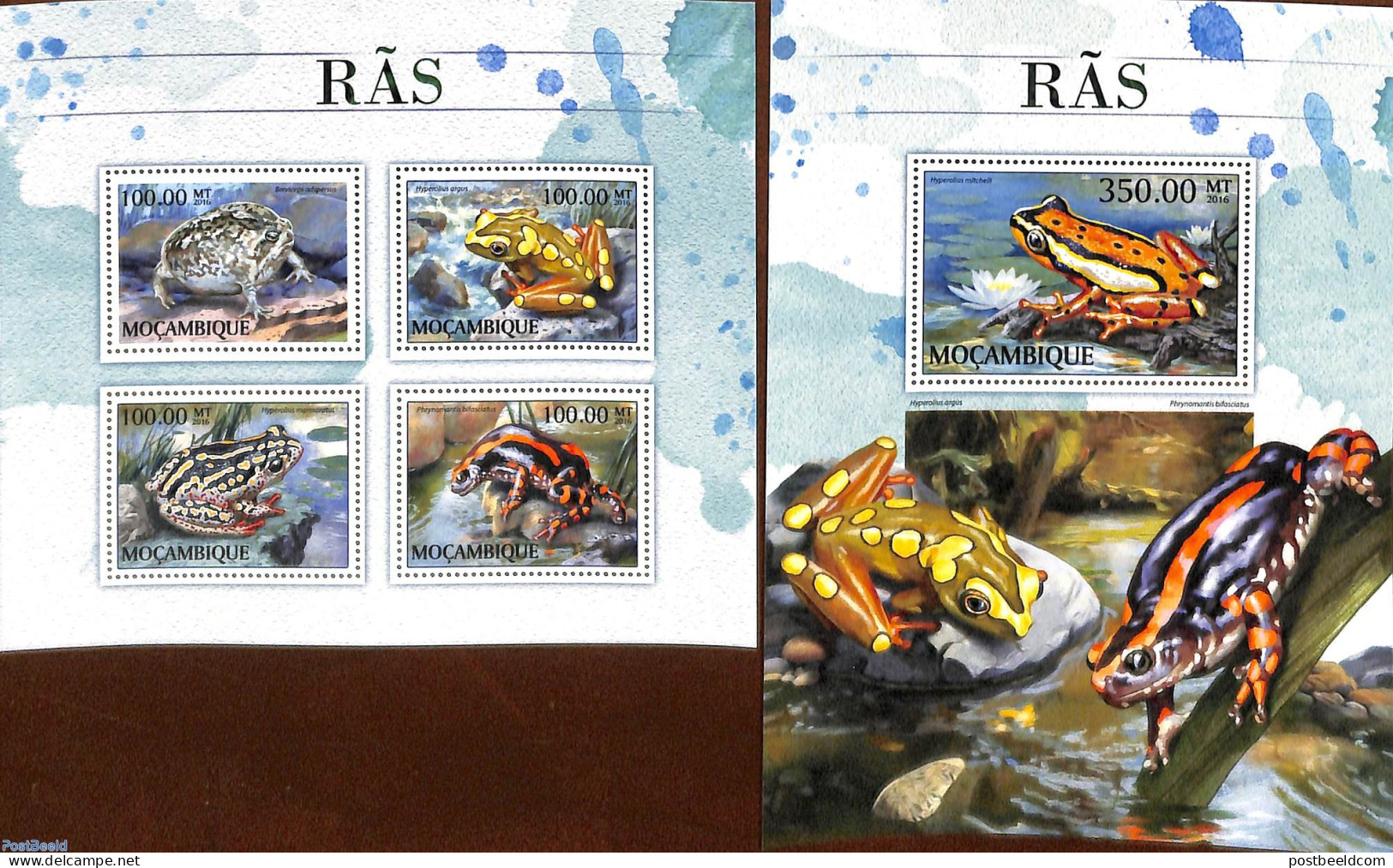 Mozambique 2016 Frogs 2 S/s, Mint NH, Nature - Frogs & Toads - Reptiles - Mozambique