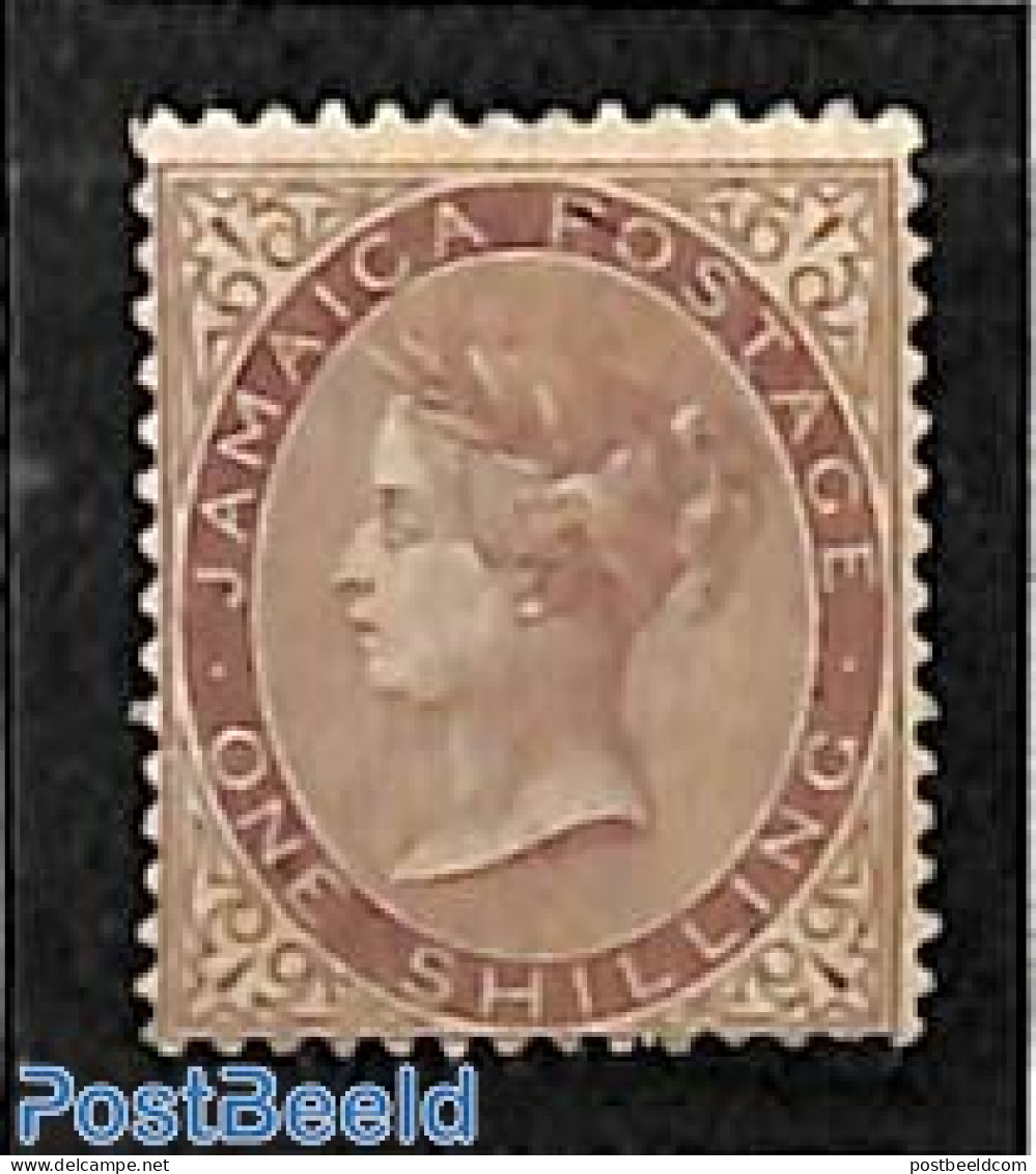 Jamaica 1870 1sh, WM Crown-CC, Stamp Out Of Set, Unused (hinged) - Giamaica (1962-...)