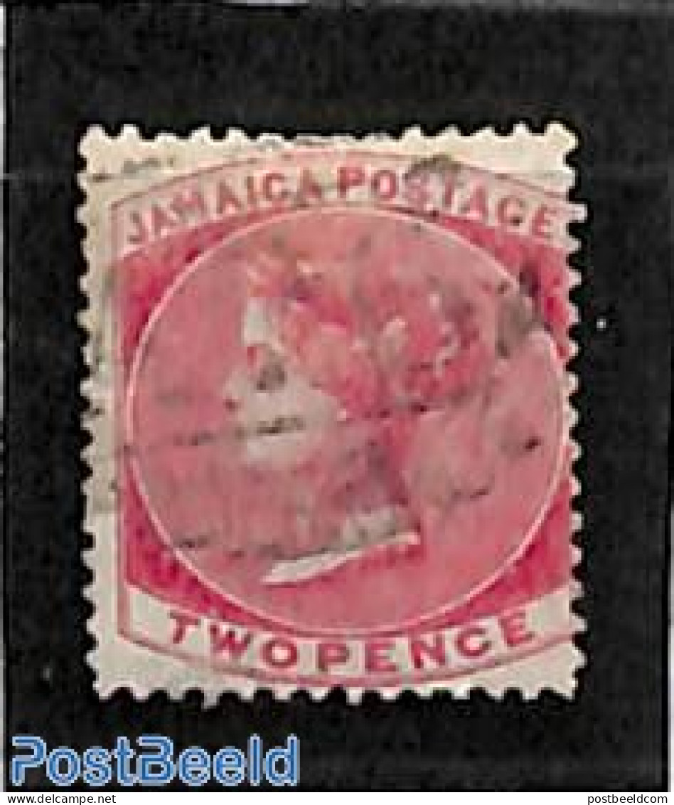 Jamaica 1860 2d, WM Pineapple, Used, Used Stamps - Jamaique (1962-...)