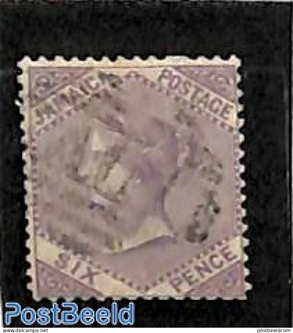 Jamaica 1860 6d, WM Pineapple, Used, Used Stamps - Jamaica (1962-...)