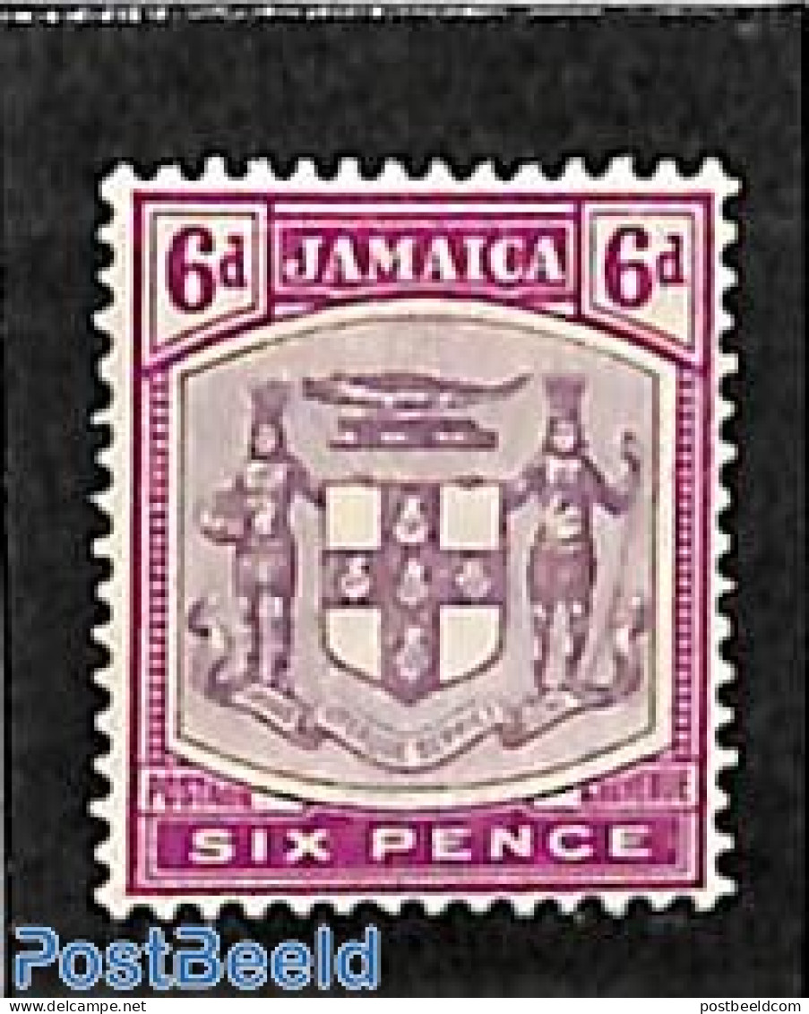 Jamaica 1910 6p, Stamp Out Of Set, Unused (hinged), History - Coat Of Arms - Jamaica (1962-...)