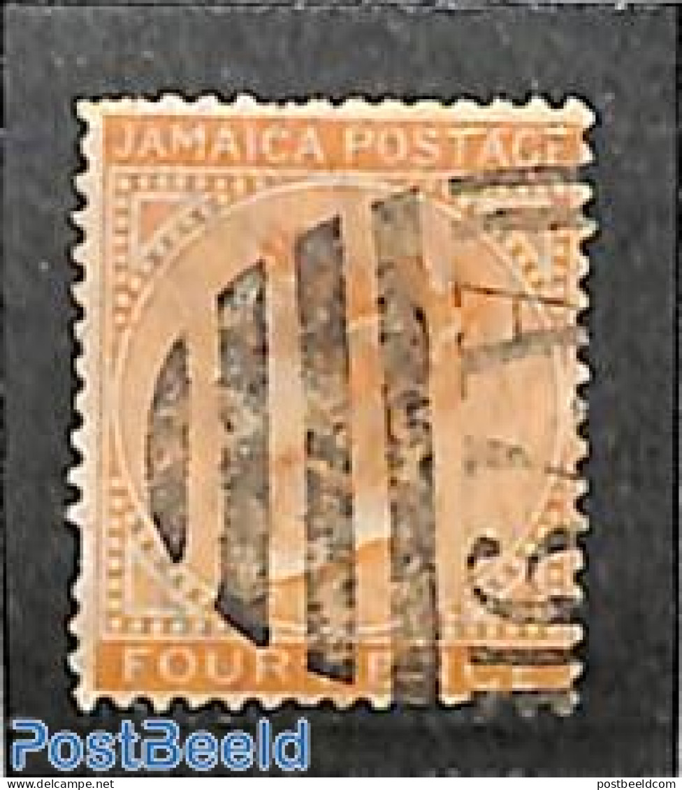 Jamaica 1870 4d, WM CC-Crown, Used A79 (=Richmond), Used Stamps - Jamaique (1962-...)
