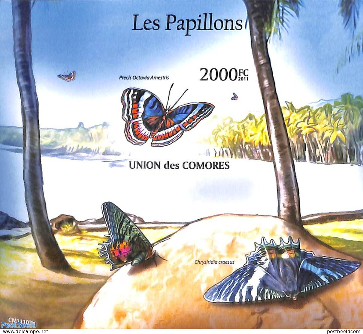 Comoros 2011 Butterflies S/s, Imperforated, Mint NH, Nature - Butterflies - Komoren (1975-...)