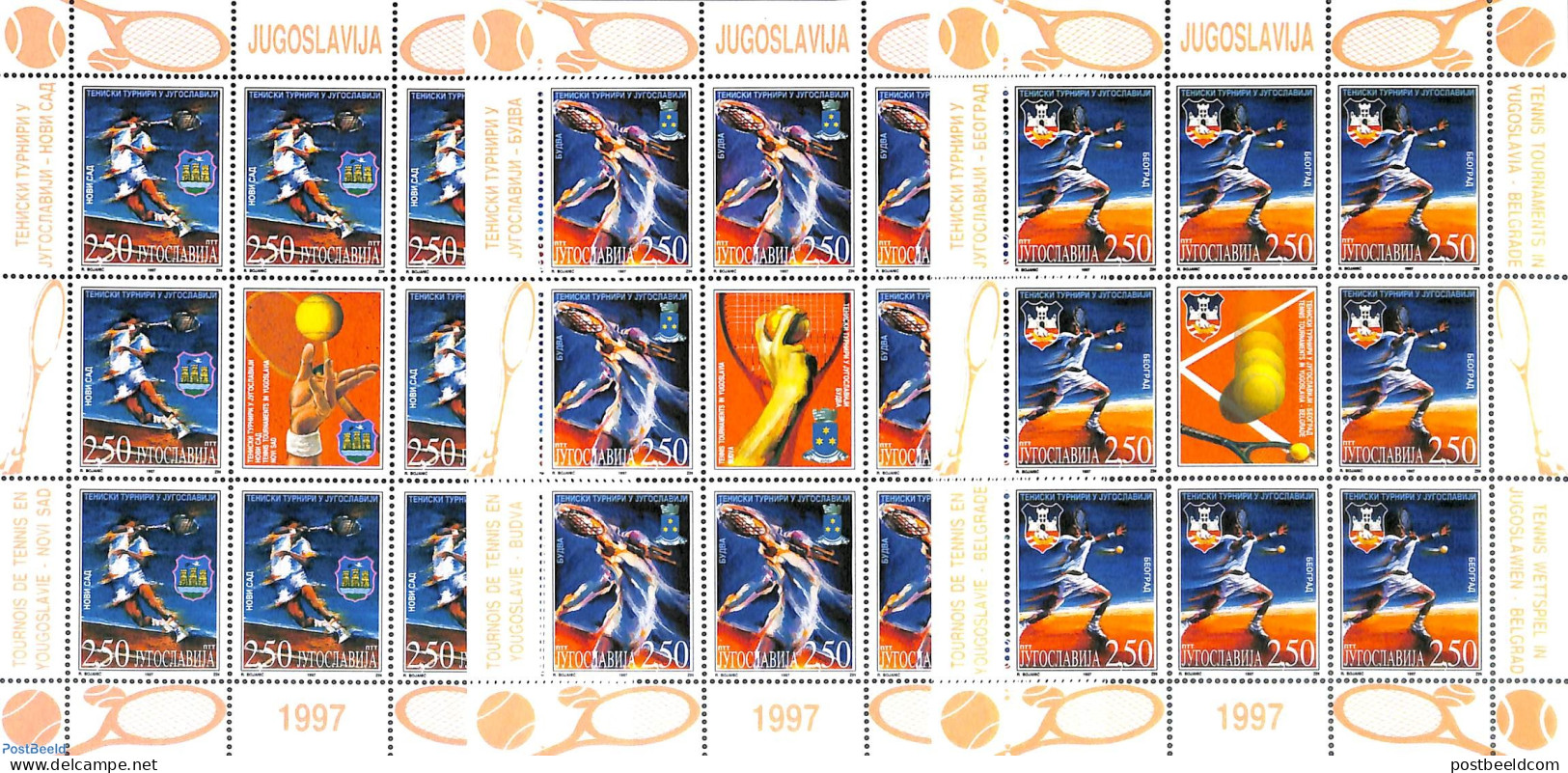 Yugoslavia 1997 TEnnis 3 M/s, Mint NH, Sport - Tennis - Nuevos