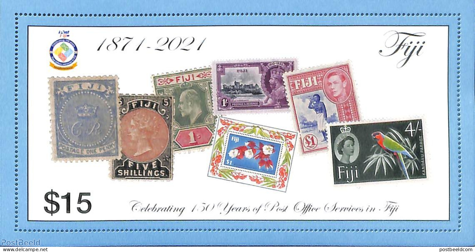 Fiji 2021 150 Years Post Office Service S/s, Mint NH, Post - Stamps On Stamps - Poste