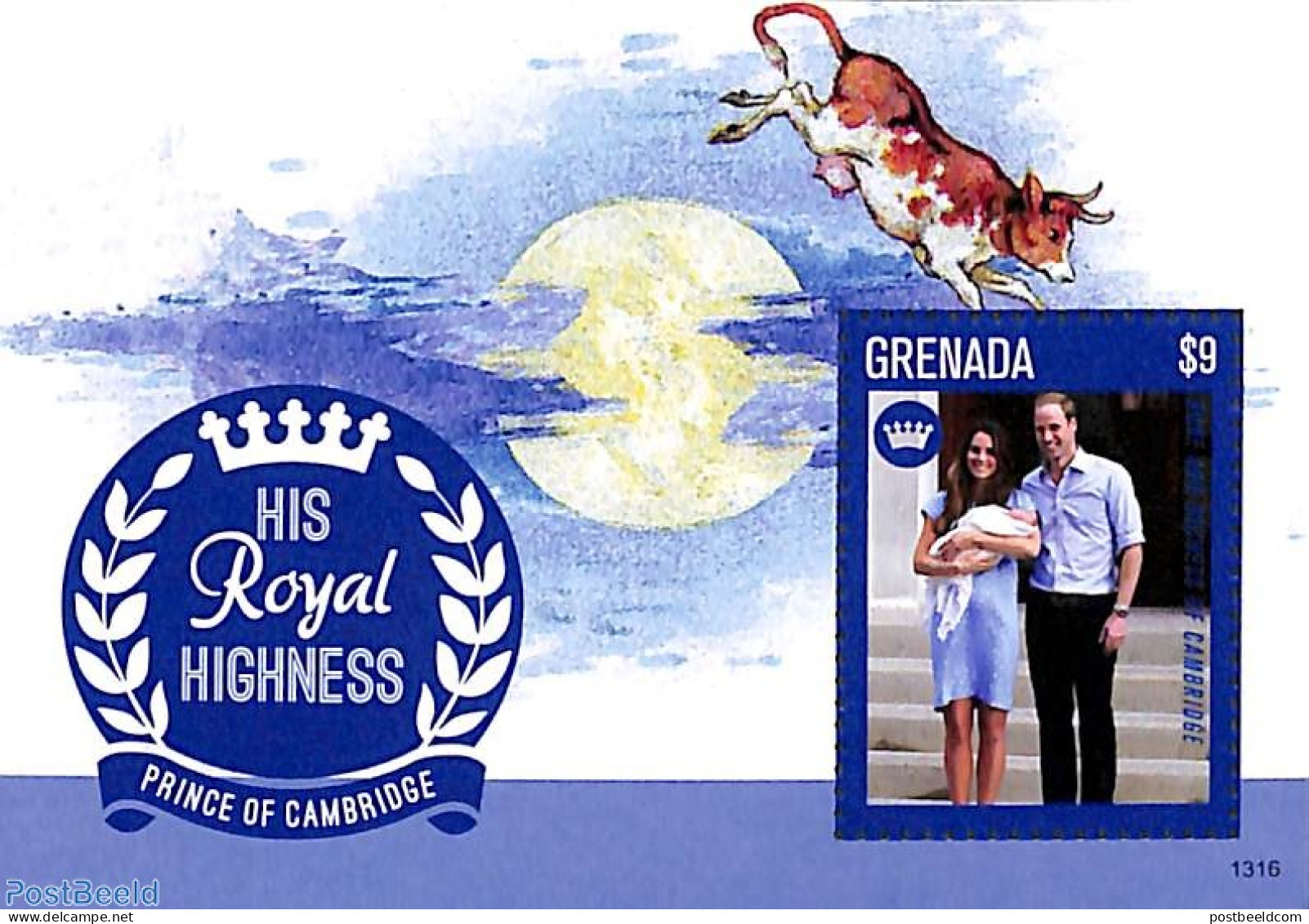 Grenada 2013 Royal Baby S/s, Mint NH, History - Kings & Queens (Royalty) - Familias Reales