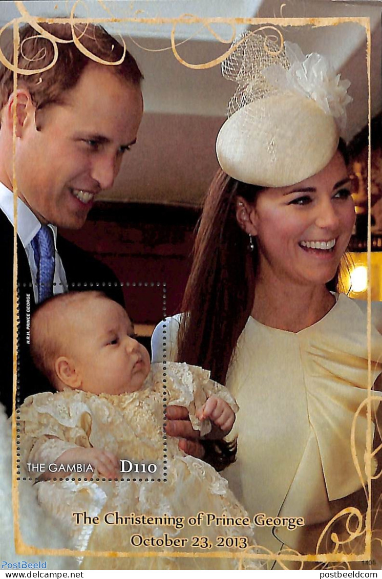 Gambia 2014 The Christening Of Prince George S/s, Mint NH, History - Kings & Queens (Royalty) - Familias Reales
