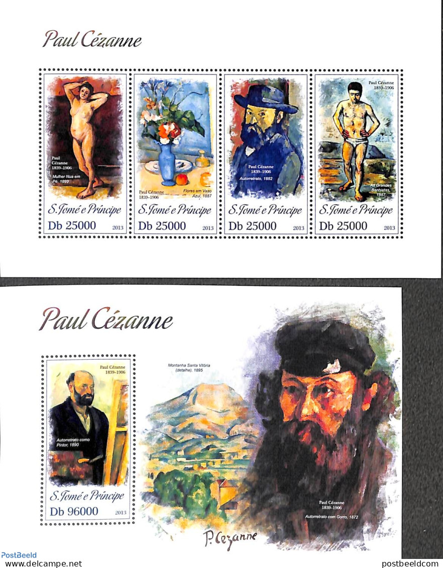 Sao Tome/Principe 2013 Paul Cézanne 2 S/s, Mint NH, Art - Modern Art (1850-present) - Paintings - Sao Tome Et Principe
