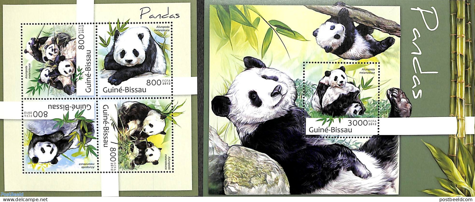 Guinea Bissau 2012 Pandas 2 S/s, Mint NH, Nature - Animals (others & Mixed) - Pandas - Guinea-Bissau