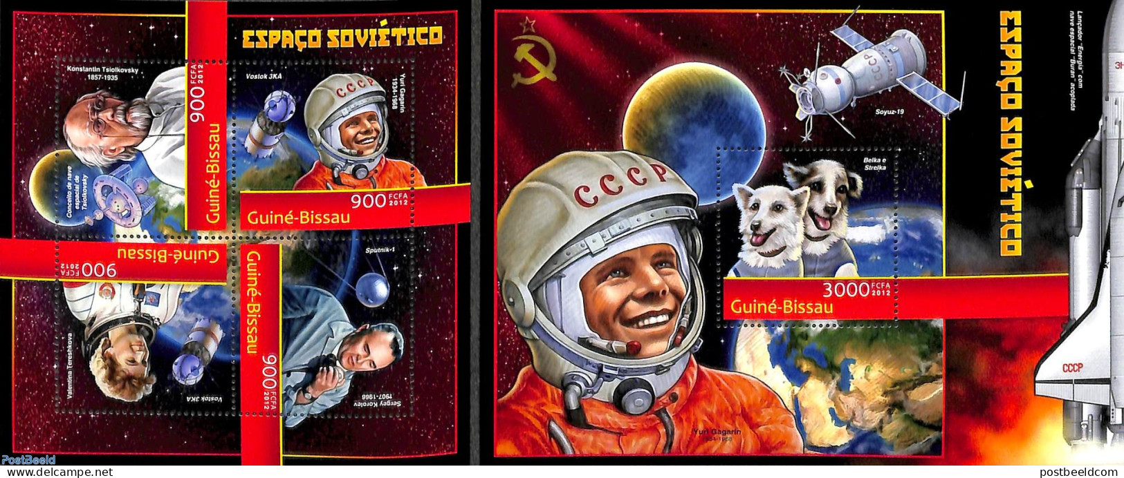 Guinea Bissau 2012 Soviet Space Program 2 S/s, Mint NH, Transport - Space Exploration - Guinée-Bissau