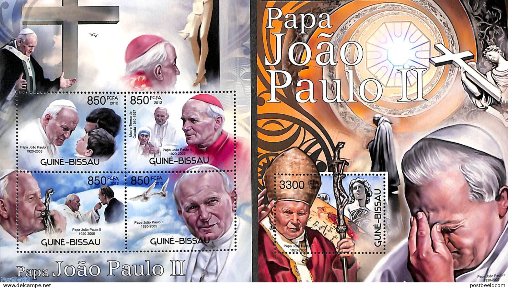 Guinea Bissau 2012 Pope John Paul II 2 S/s, Mint NH, Religion - Pope - Religion - Papes