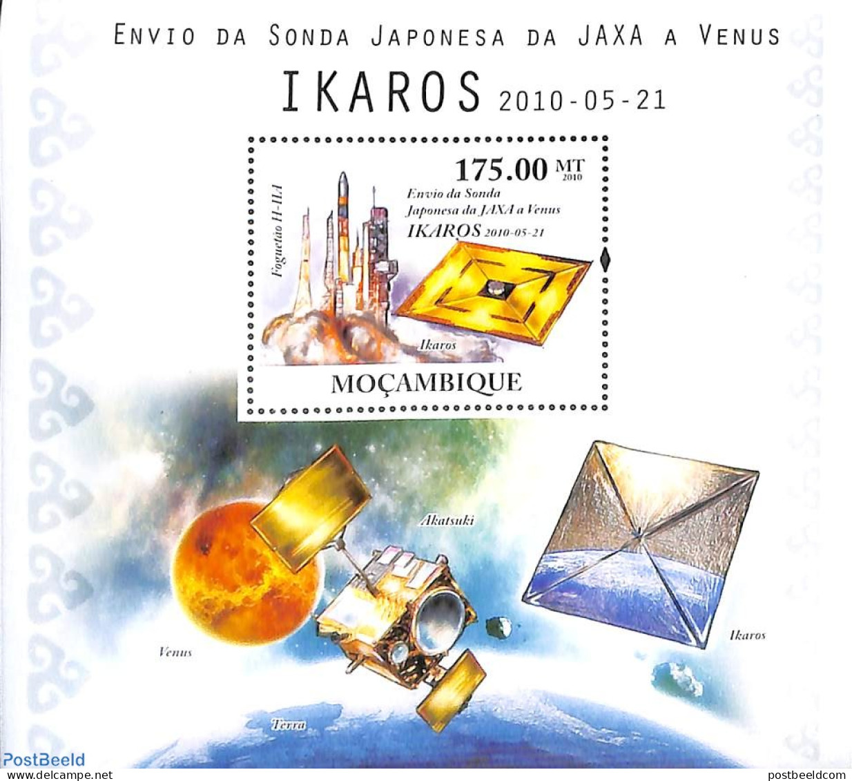 Mozambique 2010 Ikaros S/s, Mint NH, Transport - Space Exploration - Mozambique