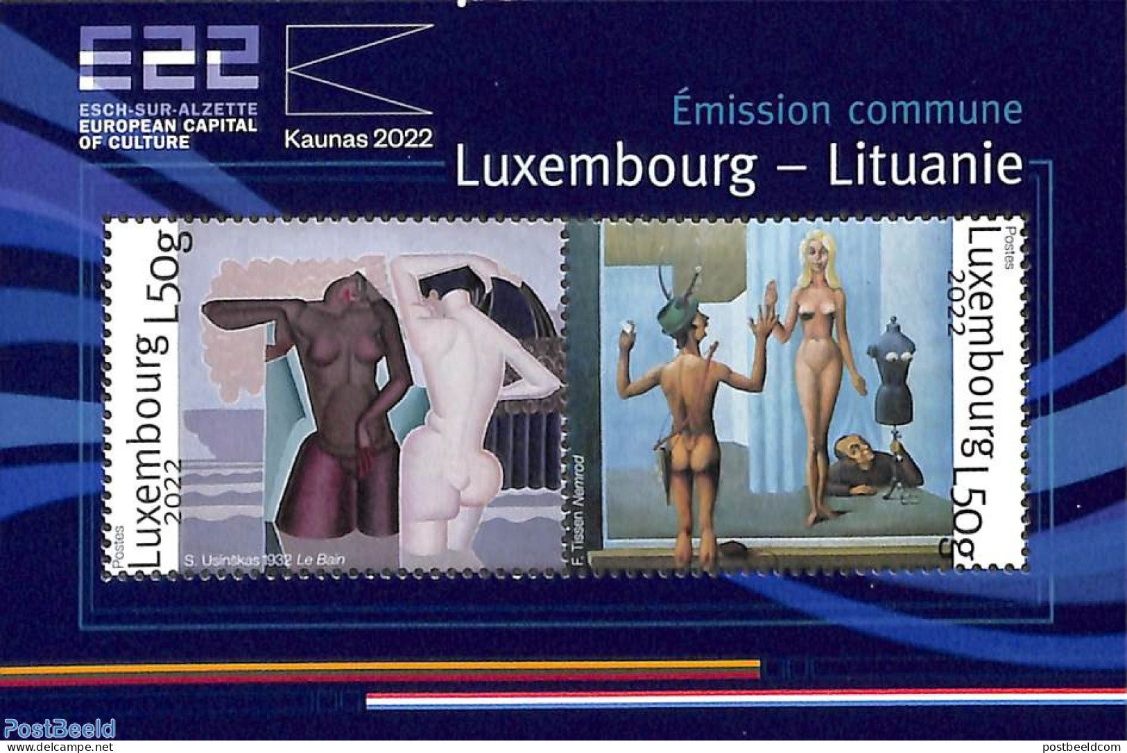 Luxemburg 2022 Joint Issue Lituania S/s, European Cultural Capital, Mint NH, History - Various - Europa Hang-on Issues.. - Nuevos