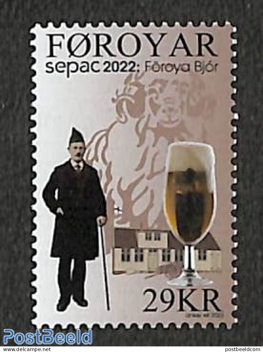 Faroe Islands 2022 SEPAC, Local Drinks 1v, Mint NH, Health - History - Nature - Food & Drink - Sepac - Beer - Food