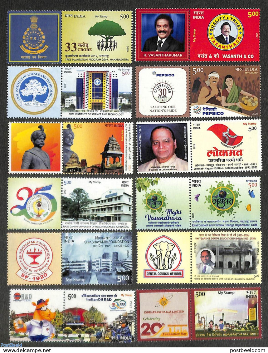 India 2022 My Stamp 12v With Tabs, Mint NH - Neufs