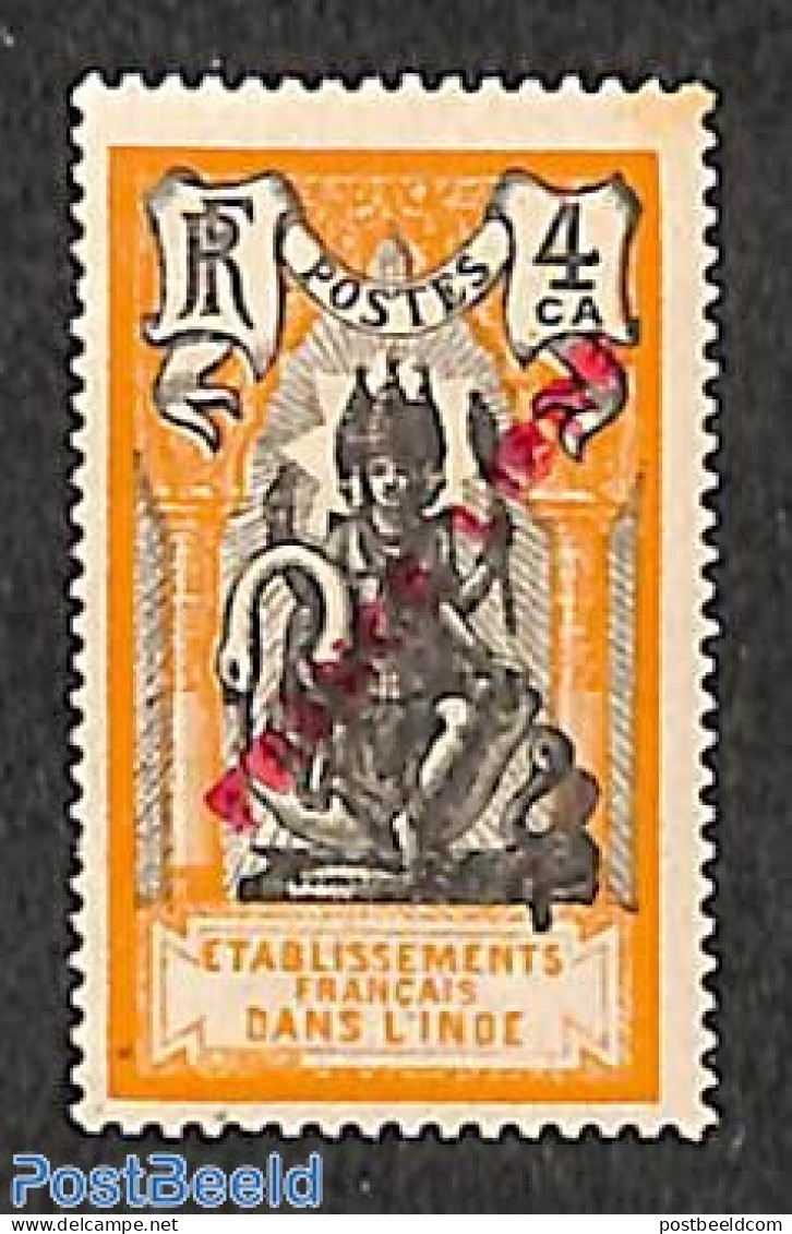 French India 1941 4ca, FRANCE LIBRE, Stamp Out Of Set, Unused (hinged) - Ungebraucht