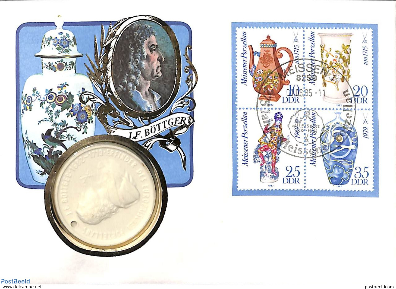 Germany, DDR 1985 Cover With Stamps+token Porcelain, Postal History, Art - Ceramics - Lettres & Documents