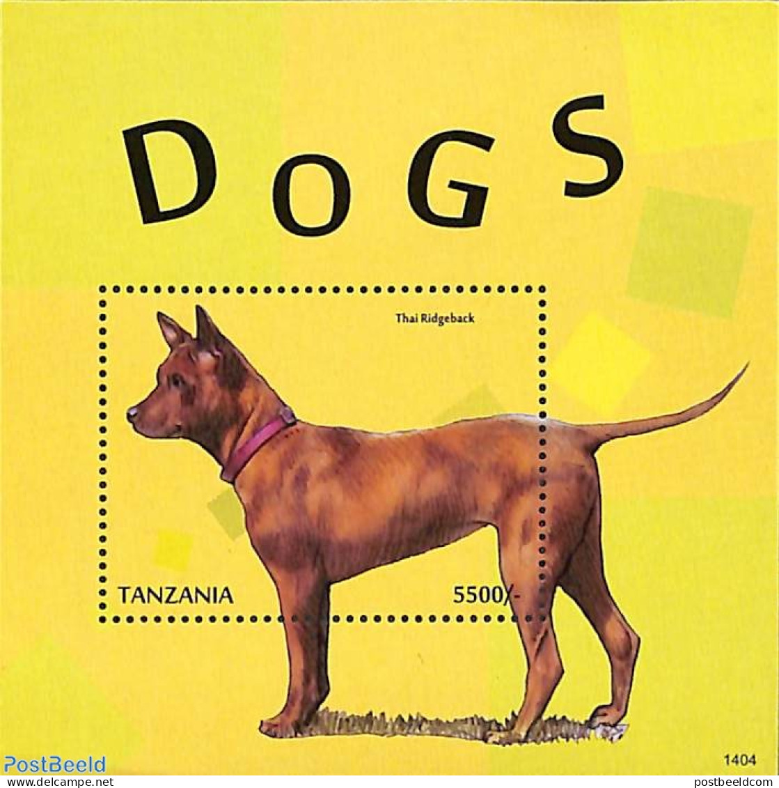 Tanzania 2014 Dogs S/s, Mint NH, Nature - Dogs - Tanzania (1964-...)