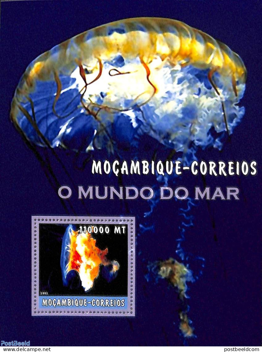 Mozambique 2002 Jellyfish S/s, Mint NH, Nature - Shells & Crustaceans - Vie Marine