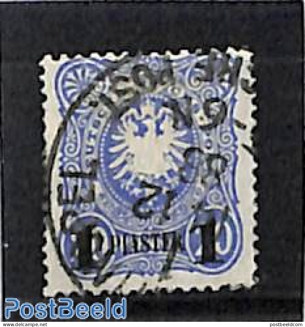 Türkiye 1884 German Post, 1pia On 20pf, Used, Used Stamps - Altri & Non Classificati