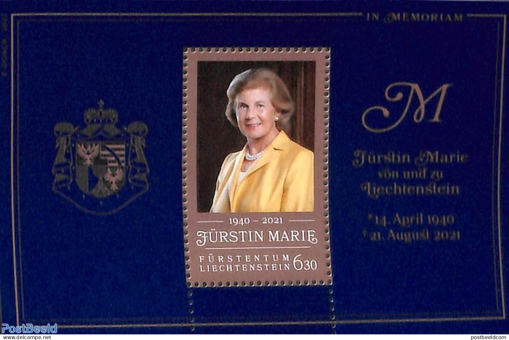 Liechtenstein 2022 Fürstin Marie S/s, Mint NH, History - Kings & Queens (Royalty) - Ungebraucht