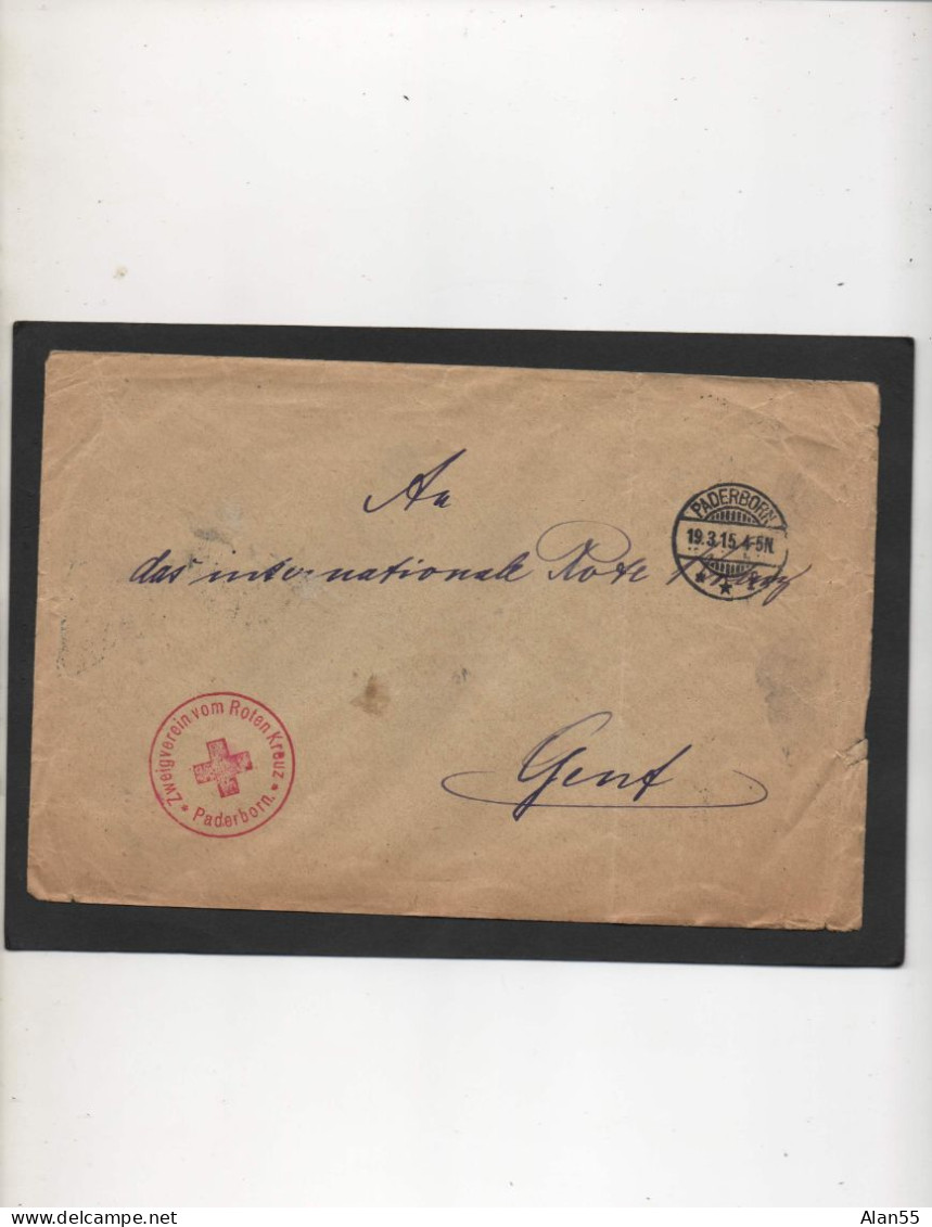 ALLEMAGNE,1915, ROTEN KREUZ ,PADERBORN, CORRESPONDANCE PRISONNIERS DE GUERRE - Gevangenenpost