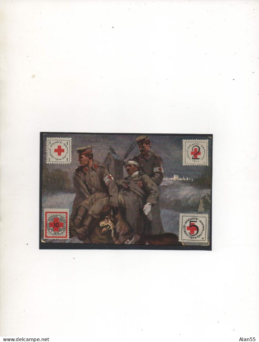 ALLEMAGNE,1915, POSTKARTE ROTEN KREUZ ,POSEN, VIGNETTES - Courriers De Prisonniers