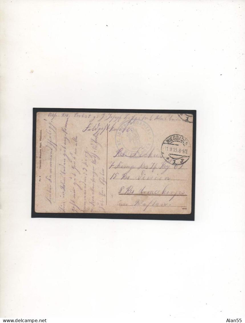 ALLEMAGNE,1915, ST.JOSEPHS-HOSPITAL, WIESBADEN  - Prisoners Of War Mail