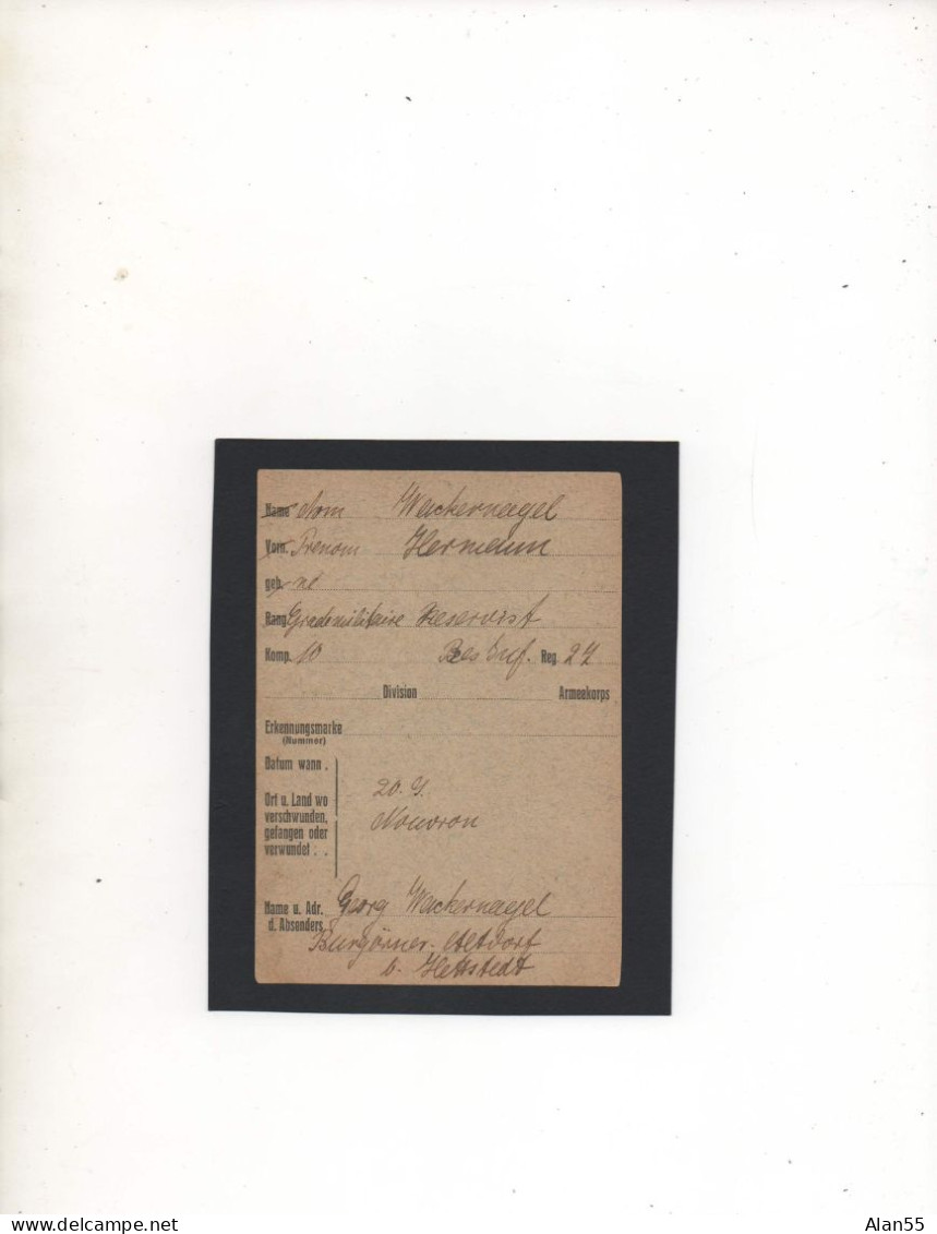 ALLEMAGNE,1915, LAZARETTEN DES IV ARMEEKORPS, MAGDEBURG - Correos De Prisioneros De Guerra